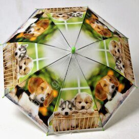 Зонт детский арт.К019А-1 салатовый с собаками.